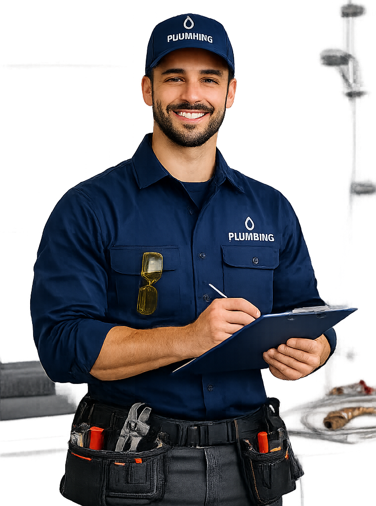 Plumber consulting with customer